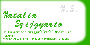 natalia szijgyarto business card